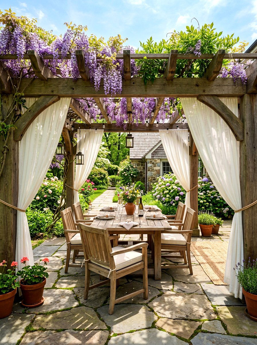 Pergola Covered Patio - 30 outdoor breakfast nook ideas