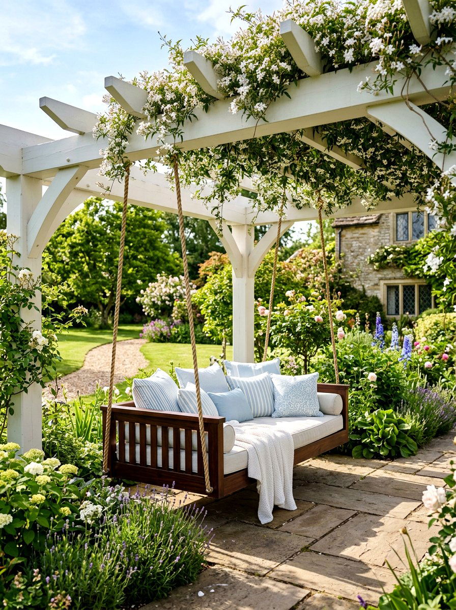 Pergola Daybed Swing - 30 hanging daybed ideas