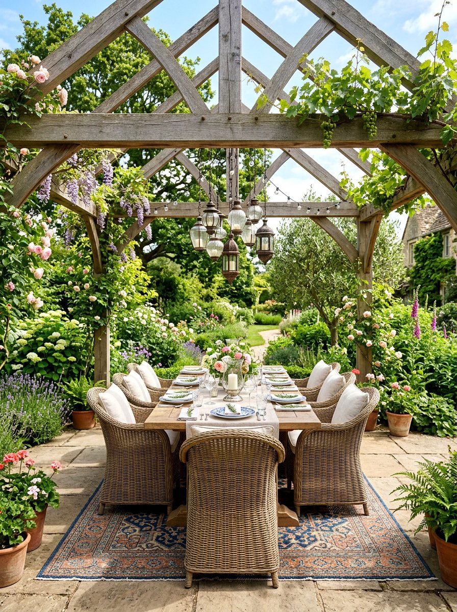 Pergola Dining Area - 30 pergola decorating ideas
