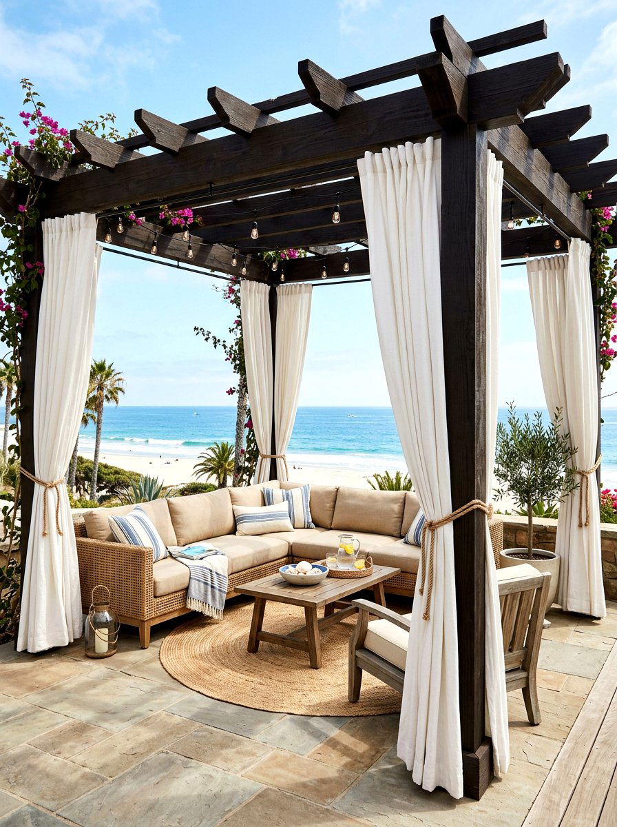 Pergola Drapes - 30 patio shade ideas