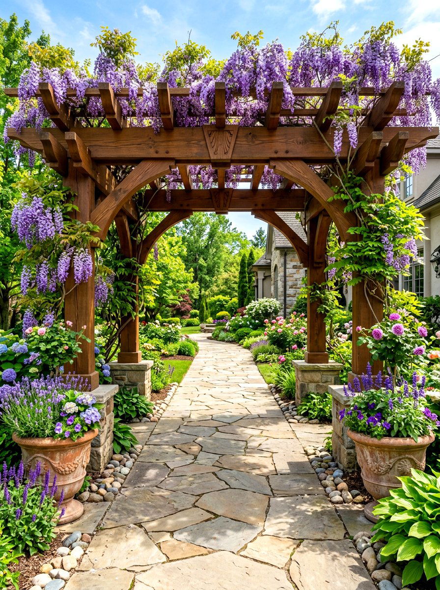 Pergola Entrance Gate - 30 garden gate entrance ideas
