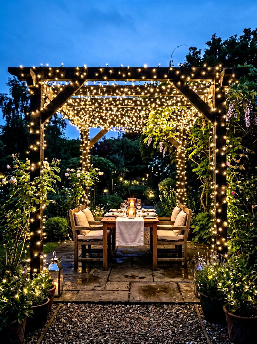Pergola Fairy Lights - 30 pergola decorating ideas