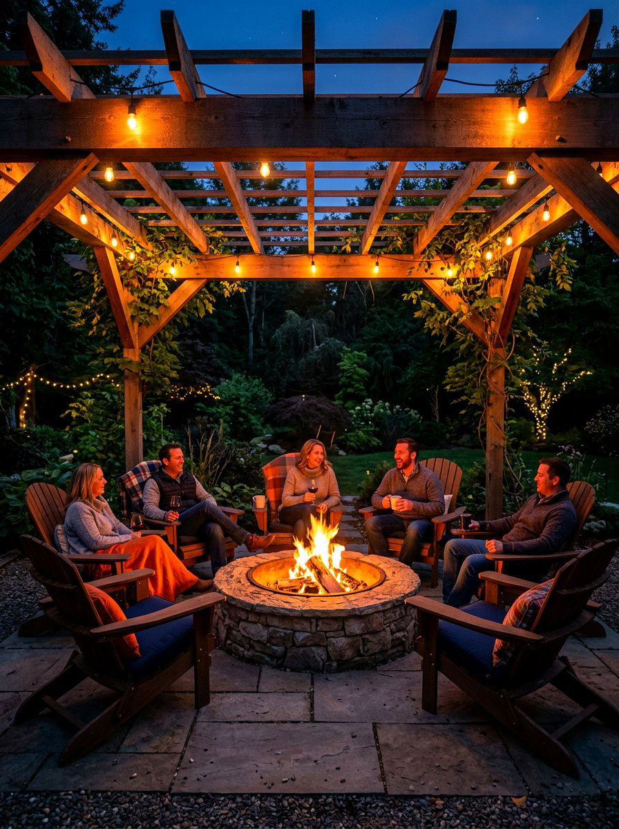 Pergola Fire Pit - 30 pergola decorating ideas