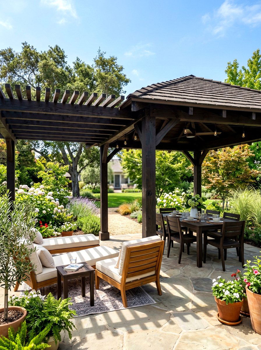 Pergola Gazebo Hybrid - 30 outdoor gazebo ideas