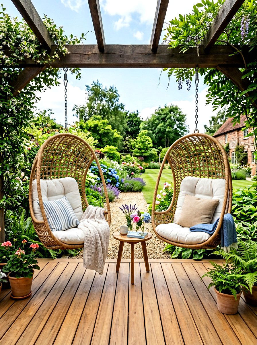 Pergola Hanging Chairs - 30 pergola decorating ideas