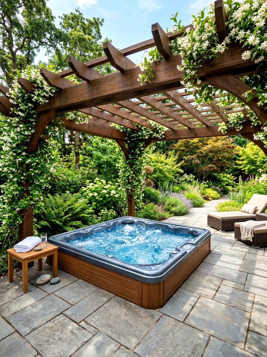 Pergola Hot Tub - 30 hot tub patio decor ideas aesthetic
