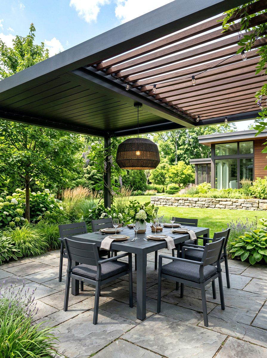 Pergola Hybrid Gazebo Dining - 30 gazebo dining area ideas