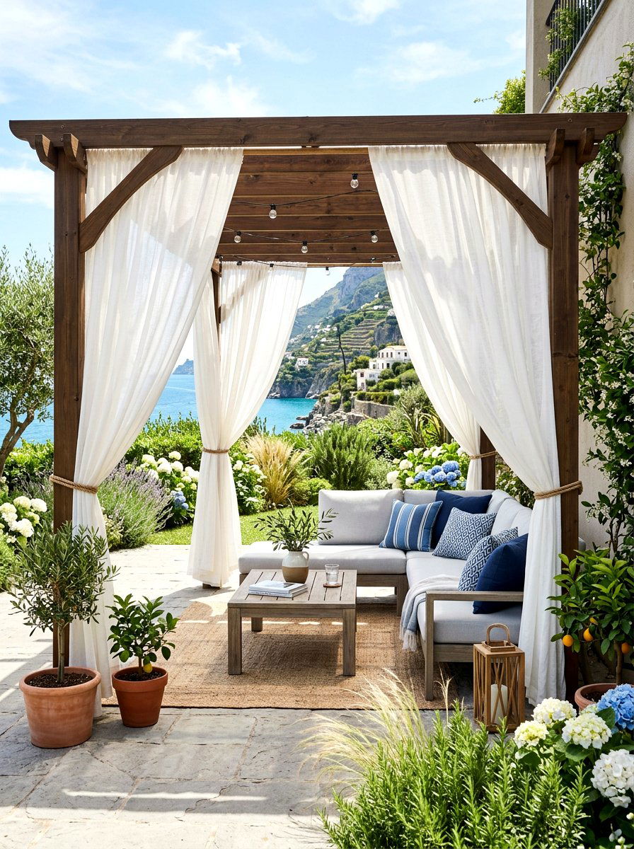 Pergola Outdoor Curtains - 30 pergola decorating ideas