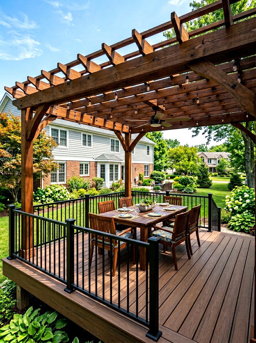 Pergola Over Deck - 30 attached pergola ideas