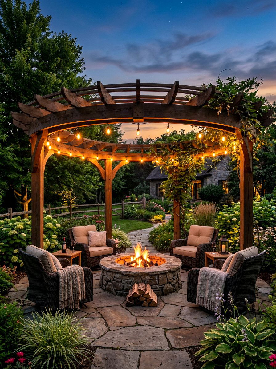 Pergola Over Fire Pit - 30 backyard pergola ideas