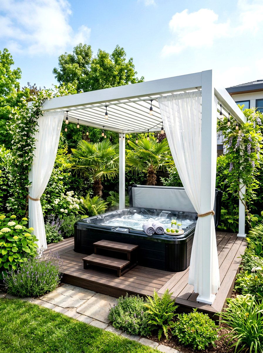 Pergola Over Hot Tub - 30 hot tub deck ideas
