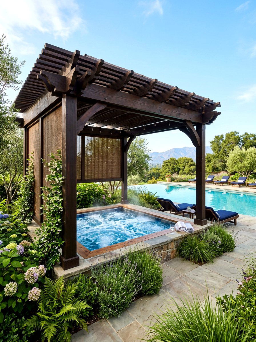 Pergola Over Hot Tub - 30 poolside pergola ideas