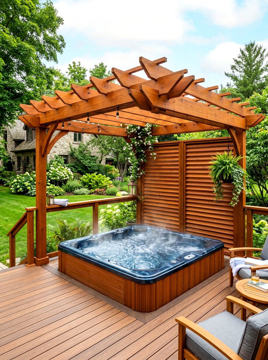 Pergola Over Hot Tub - 30 small pergola ideas