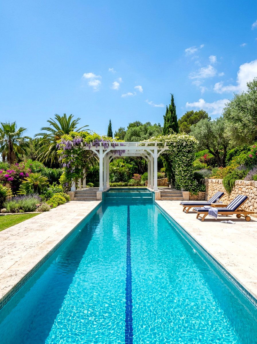 Pergola Over Lap Pool - 30 lap pool backyard ideas