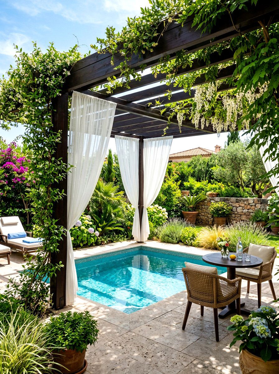 Pergola Over Plunge Pool - 30 plunge pool patio ideas