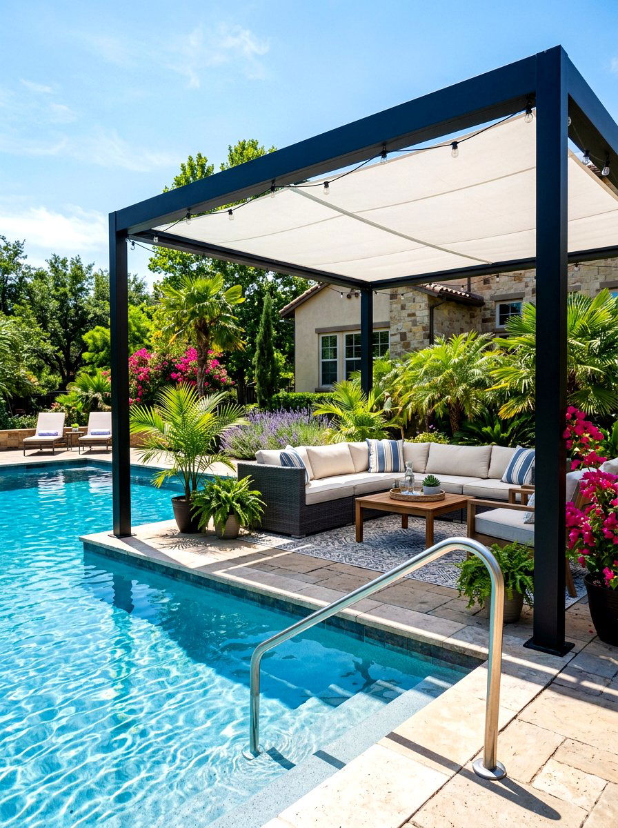 Pergola Over Pool - 30 lap pool backyard decor ideas