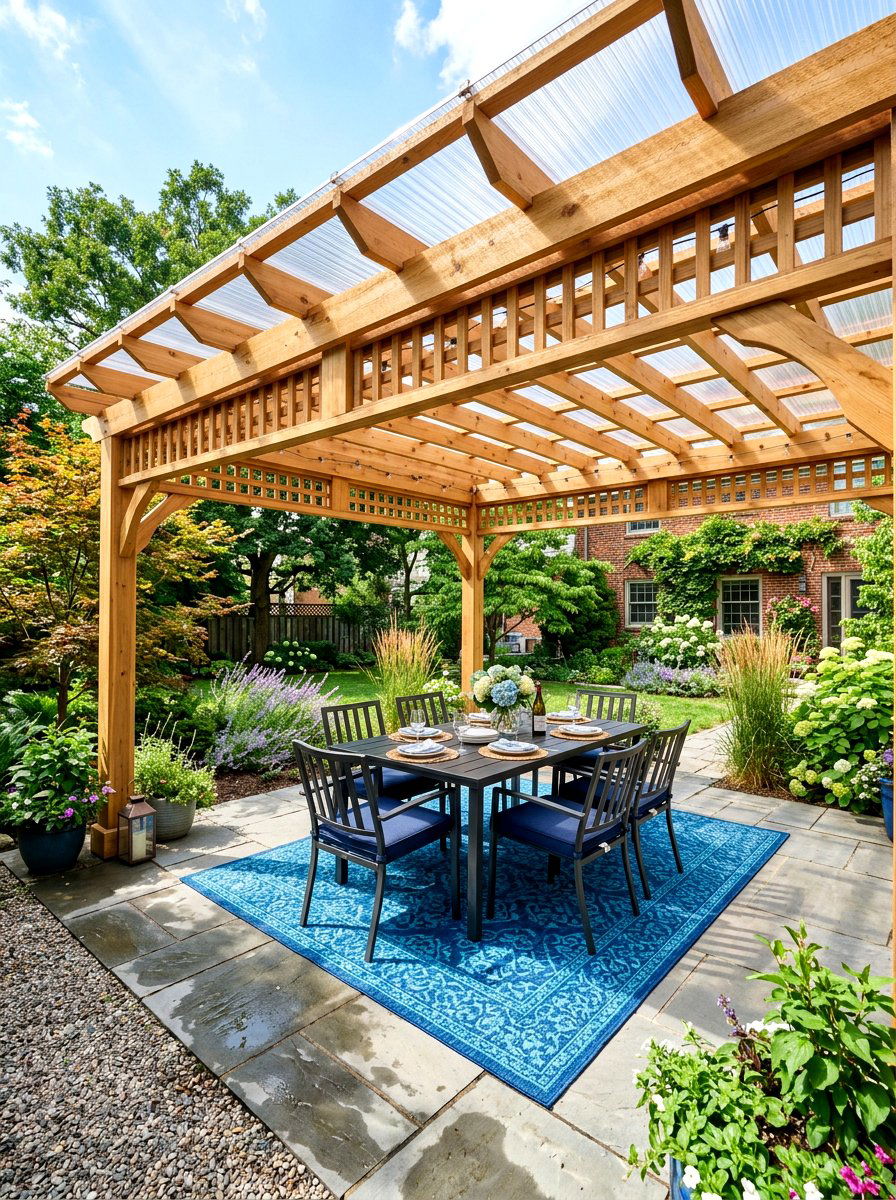 Pergola Polycarbonate Panels - 30 wood patio cover ideas