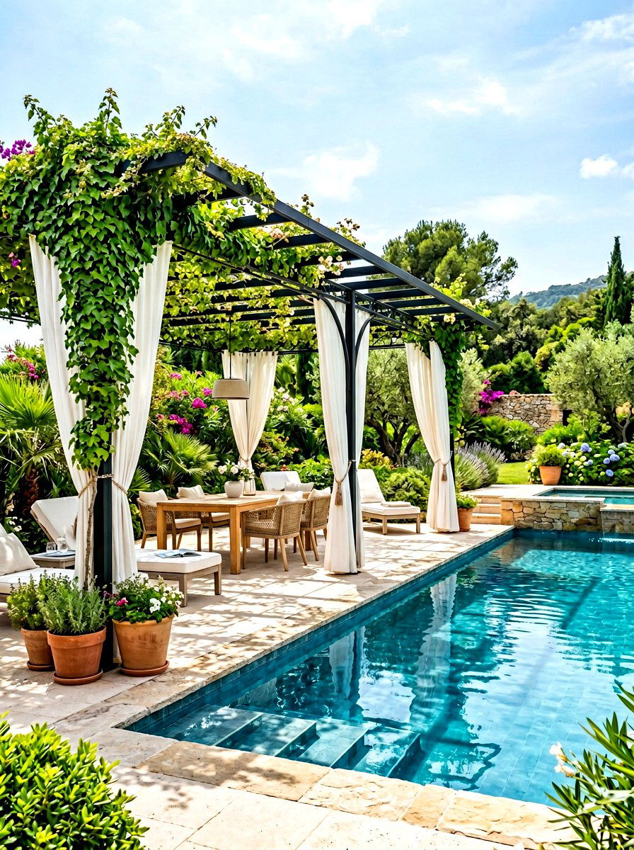 Pergola Pool - 30 small backyard pool ideas