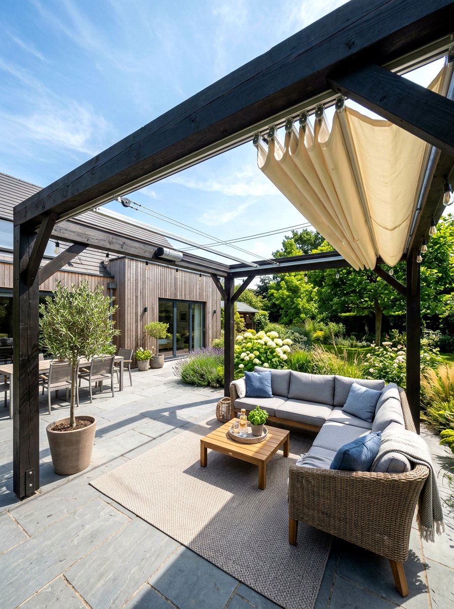 Pergola Retractable Canopy - 30 pergola decorating ideas