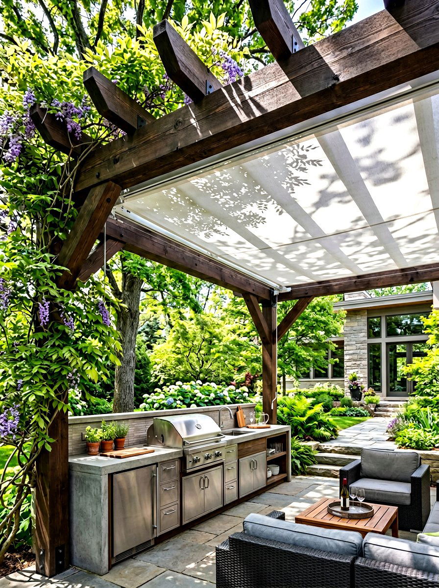 Pergola Retractable Shade - 30 retractable awning ideas