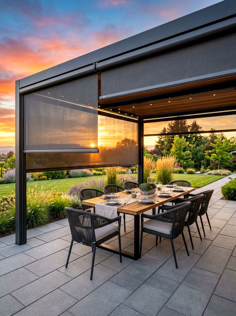 Pergola Roller Shades - 30 pergola shade ideas