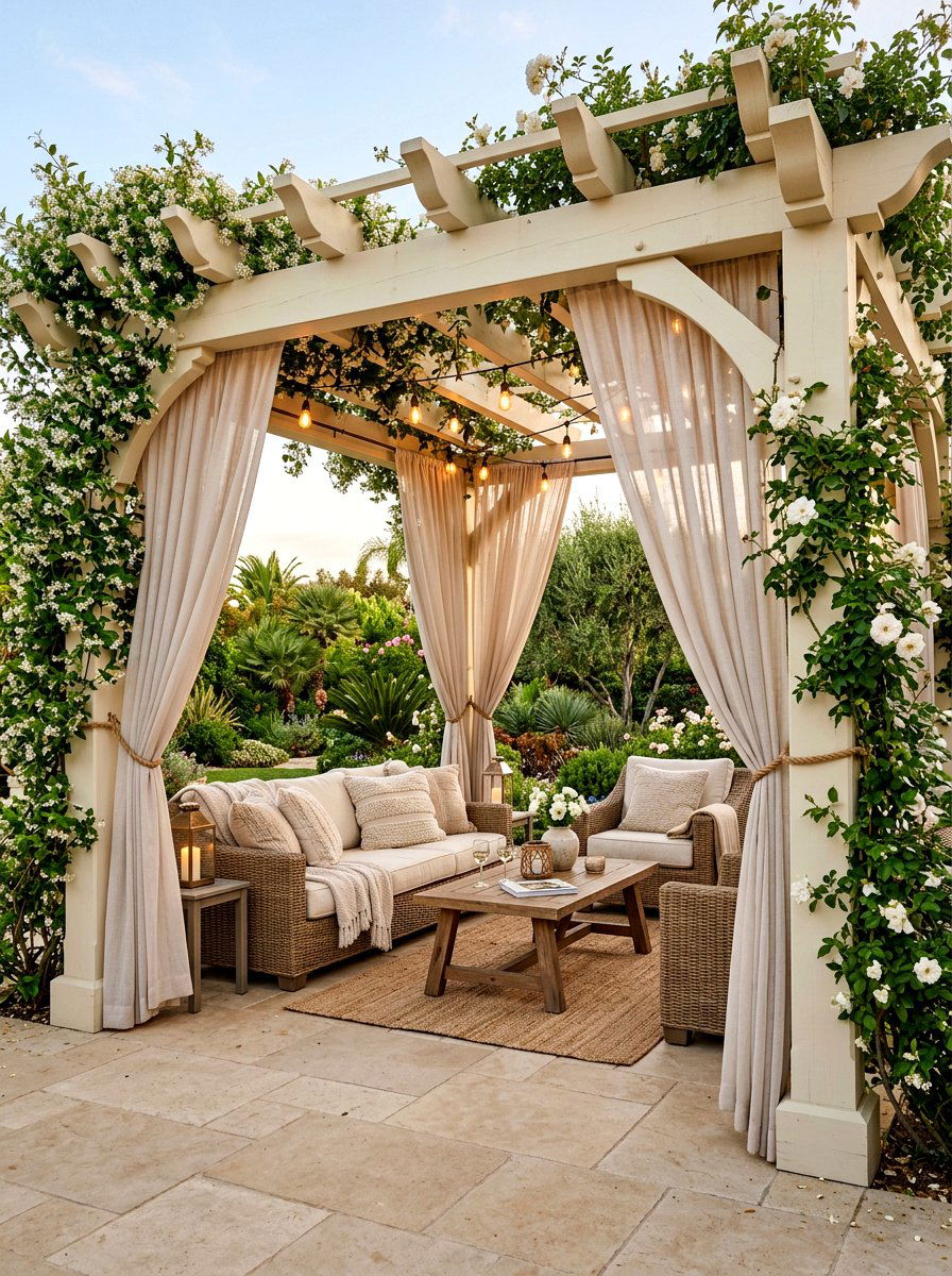 Pergola Sand Toned Patio - 30 sand toned patio ideas