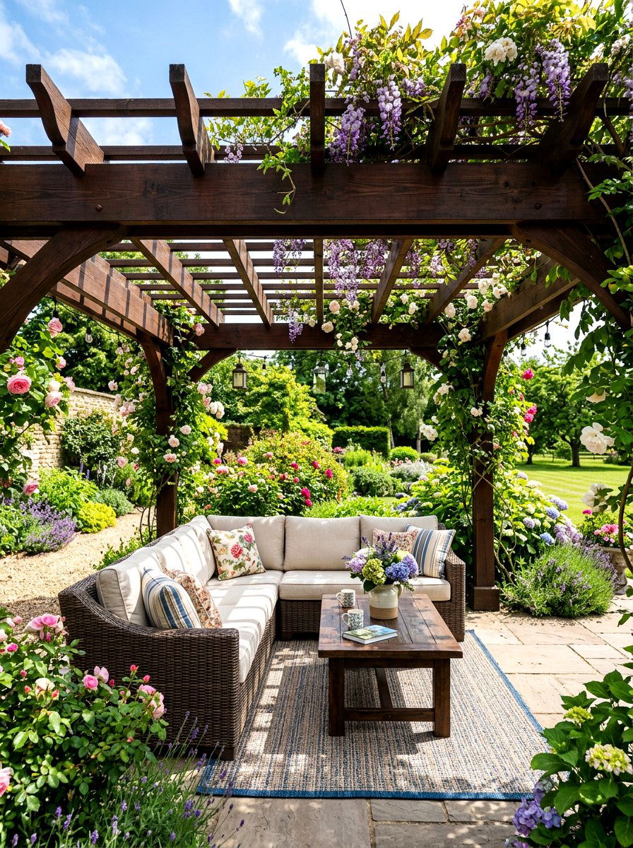 Pergola Shade Area - 30 low water backyard ideas