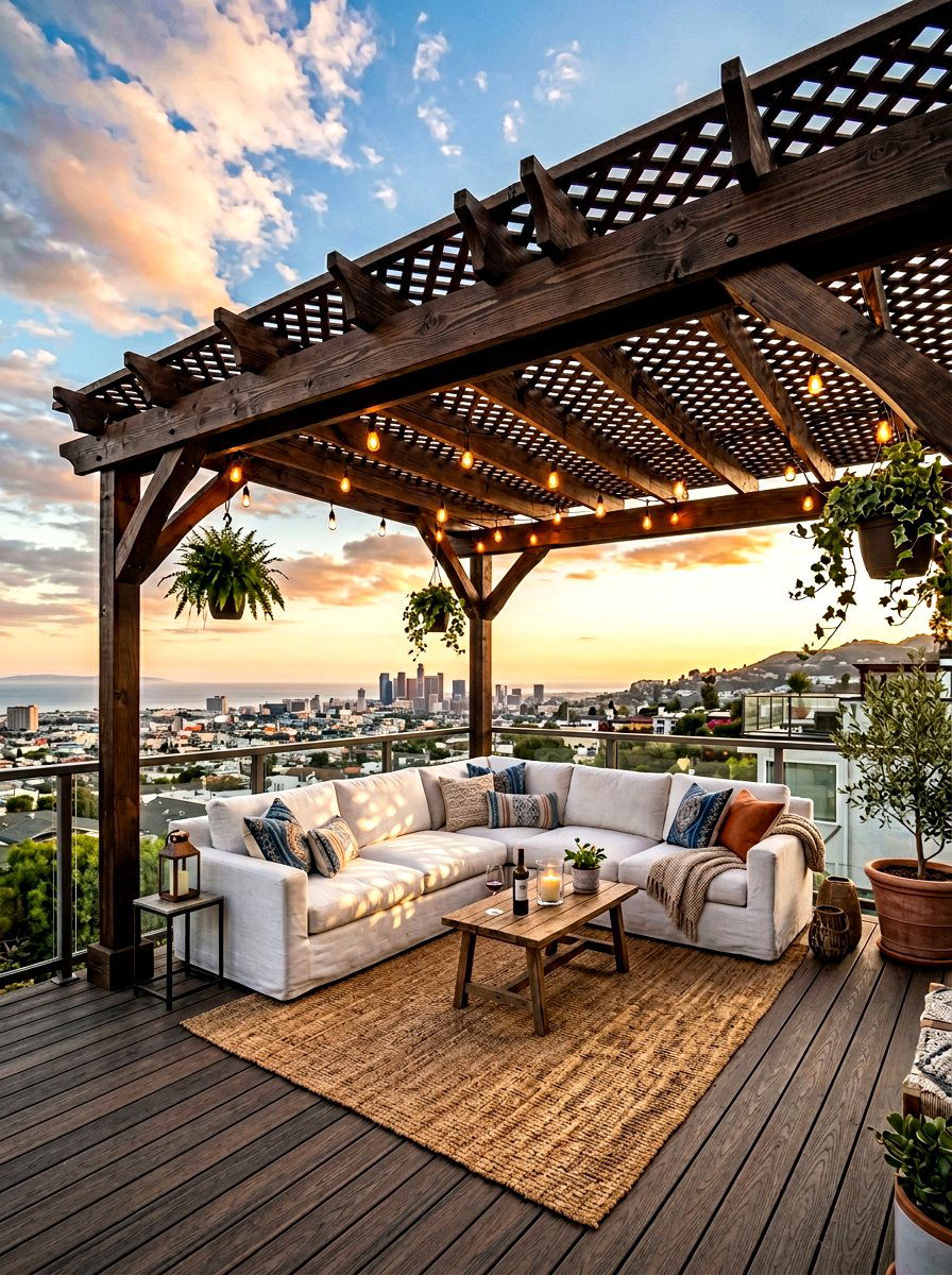 Pergola Shade Structure - 30 two level deck ideas