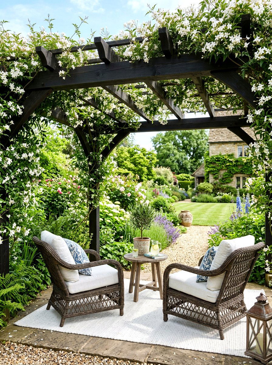 Pergola Shaded Retreat - 30 outdoor meditation corner ideas