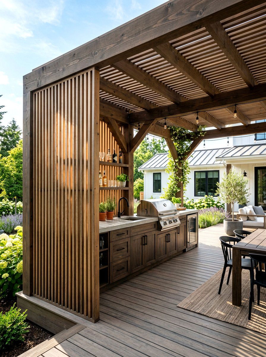 Pergola Slat Deck Privacy - 30 deck privacy ideas
