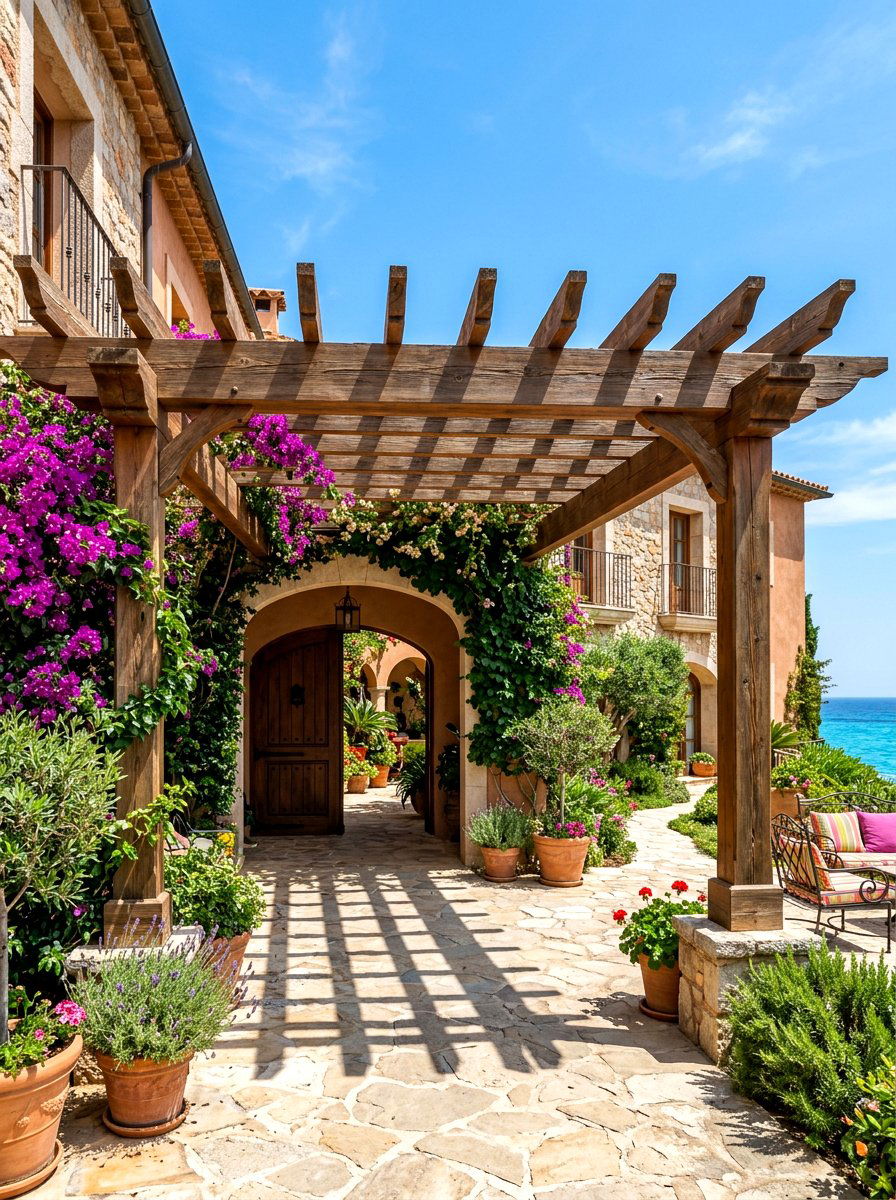 Pergola Style Entrance - 30 arbor entrance ideas