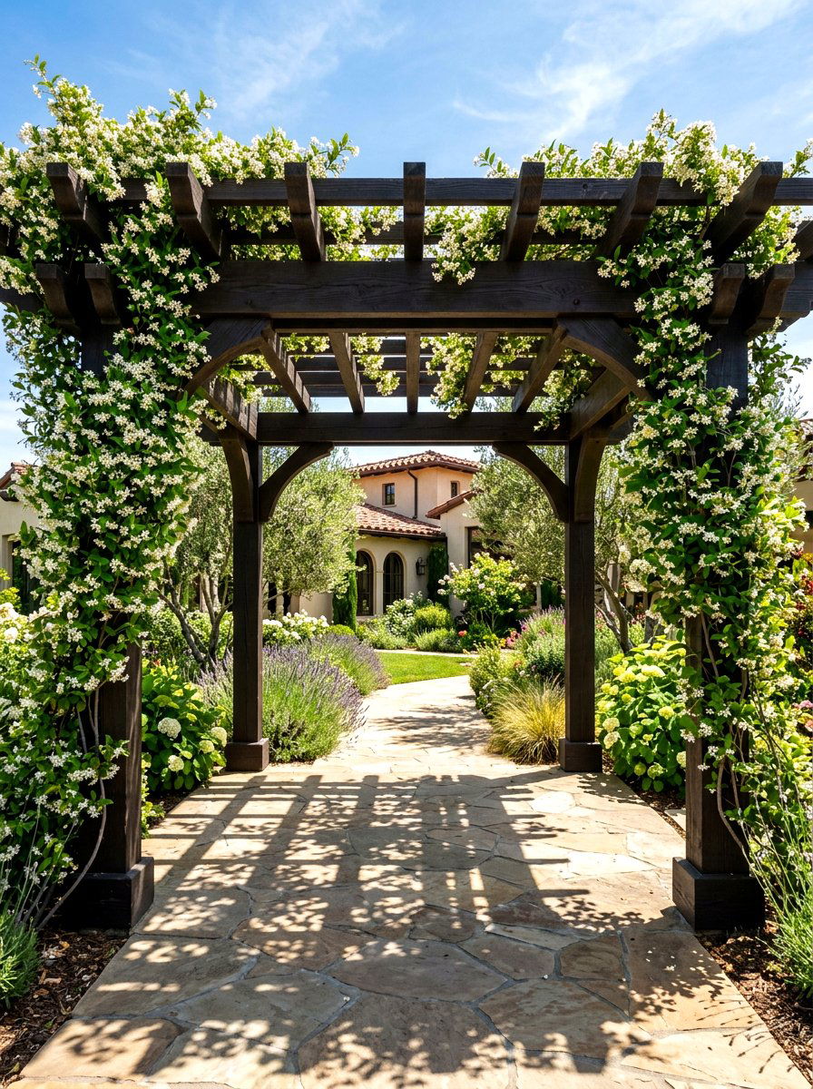 Pergola Style Entryway - 30 covered entryway ideas