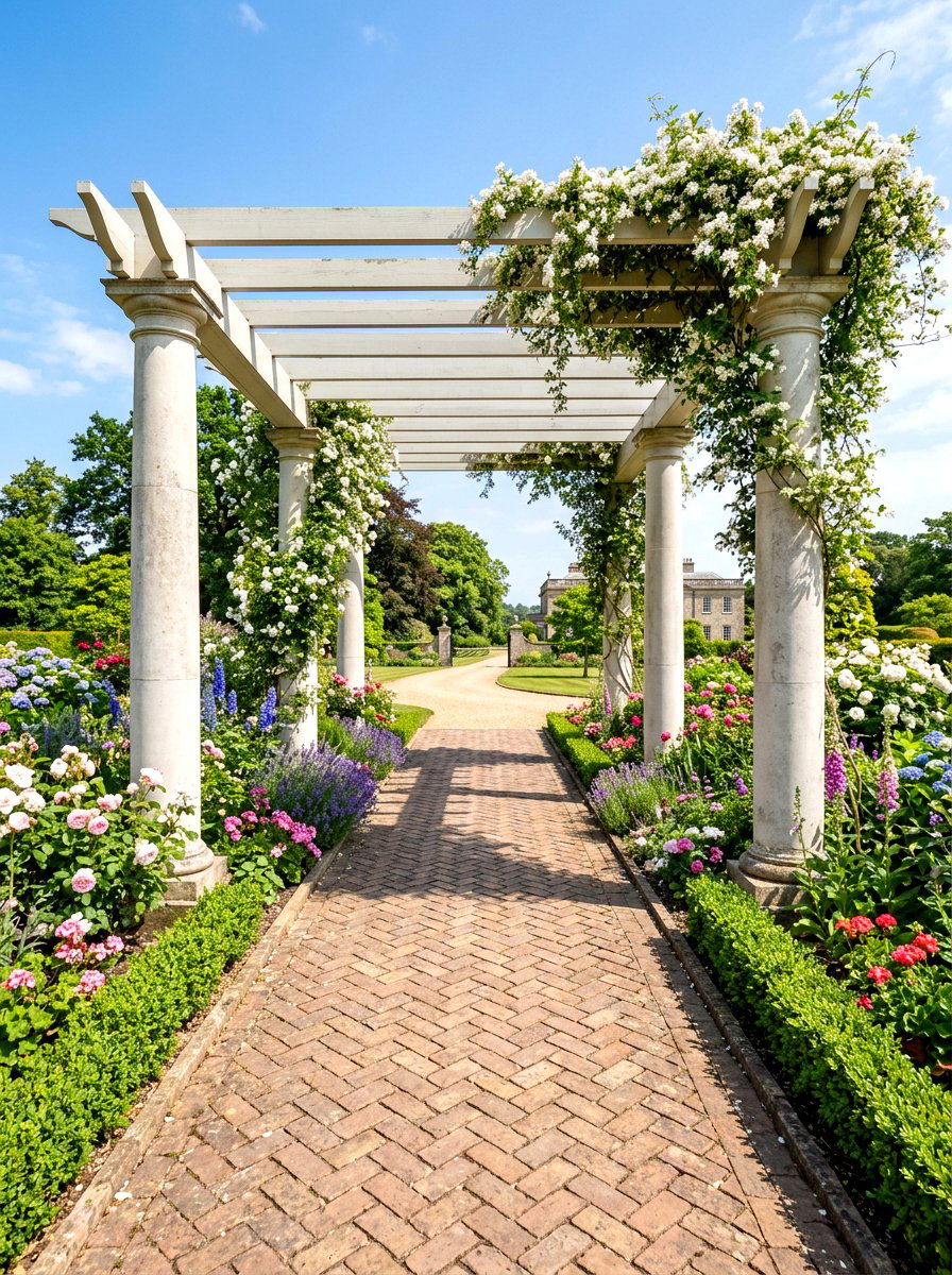 Pergola Style Garden Entrance - 30 arbor garden entrance ideas