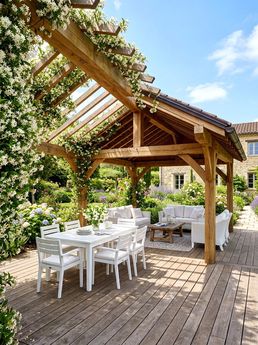 Pergola Style Pavilion - 30 pool pavilion ideas