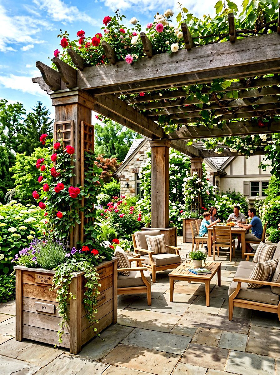 Pergola Style Vertical Planter Box - 30 vertical planter box ideas