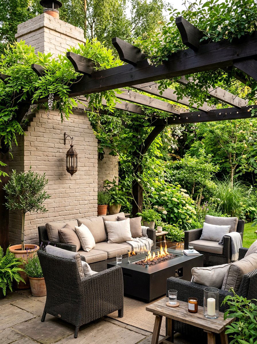 Pergola Support Brick Wall - 30 limewashed wall backyard ideas