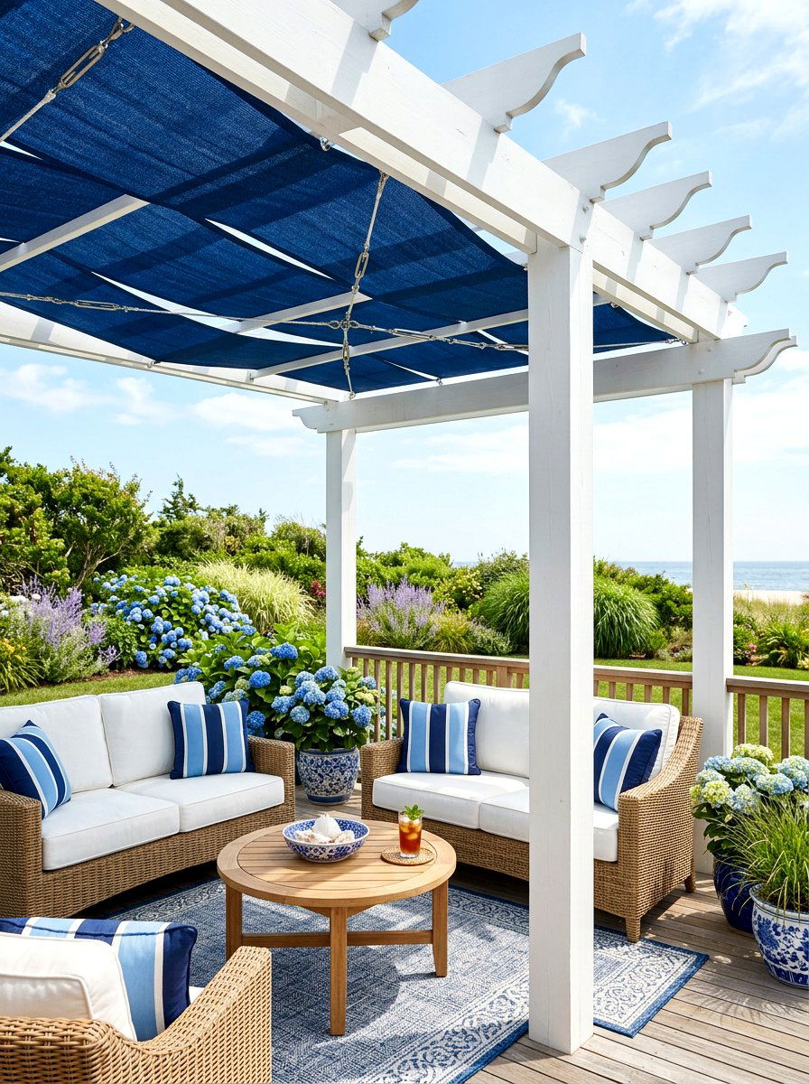 Pergola Top Shade Sail - 30 shade sail ideas