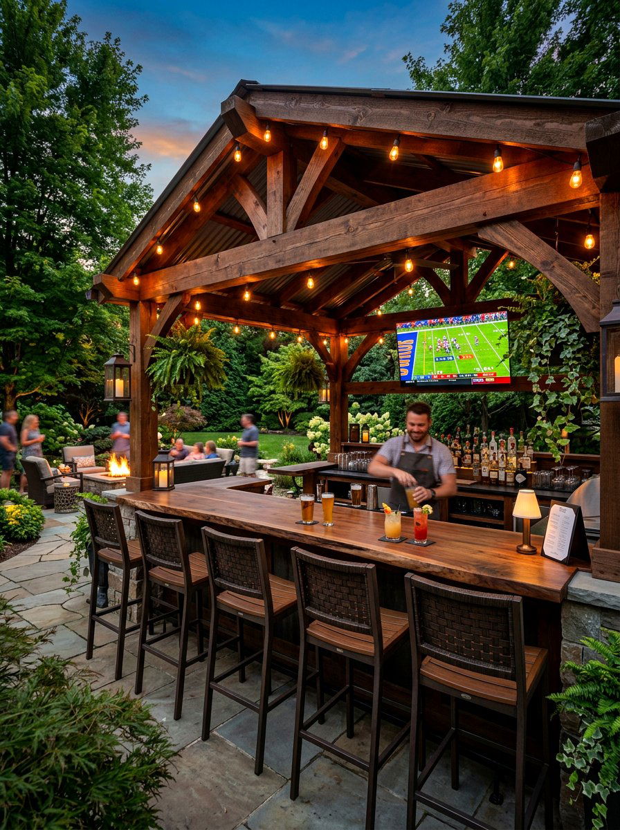 Pergola With Bar Counter - 30 cozy pergola ideas
