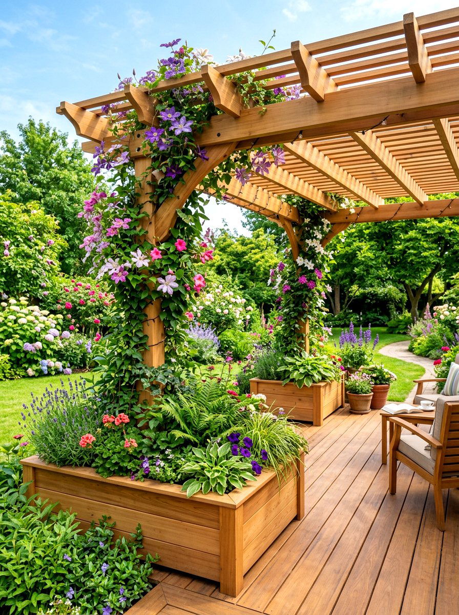 Pergola With Built In Planters - 30 freestanding pergola ideas