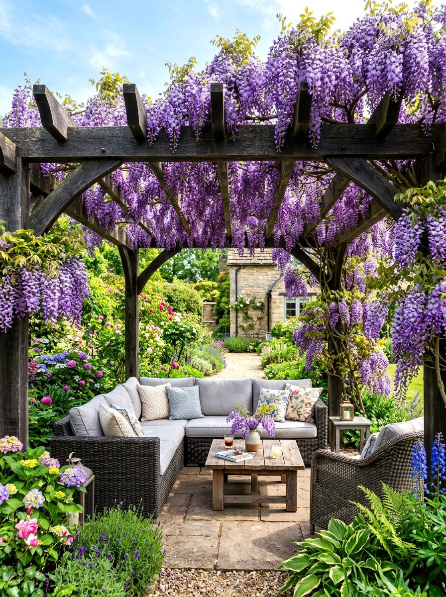Pergola With Climbing Plants - 30 backyard garden ideas