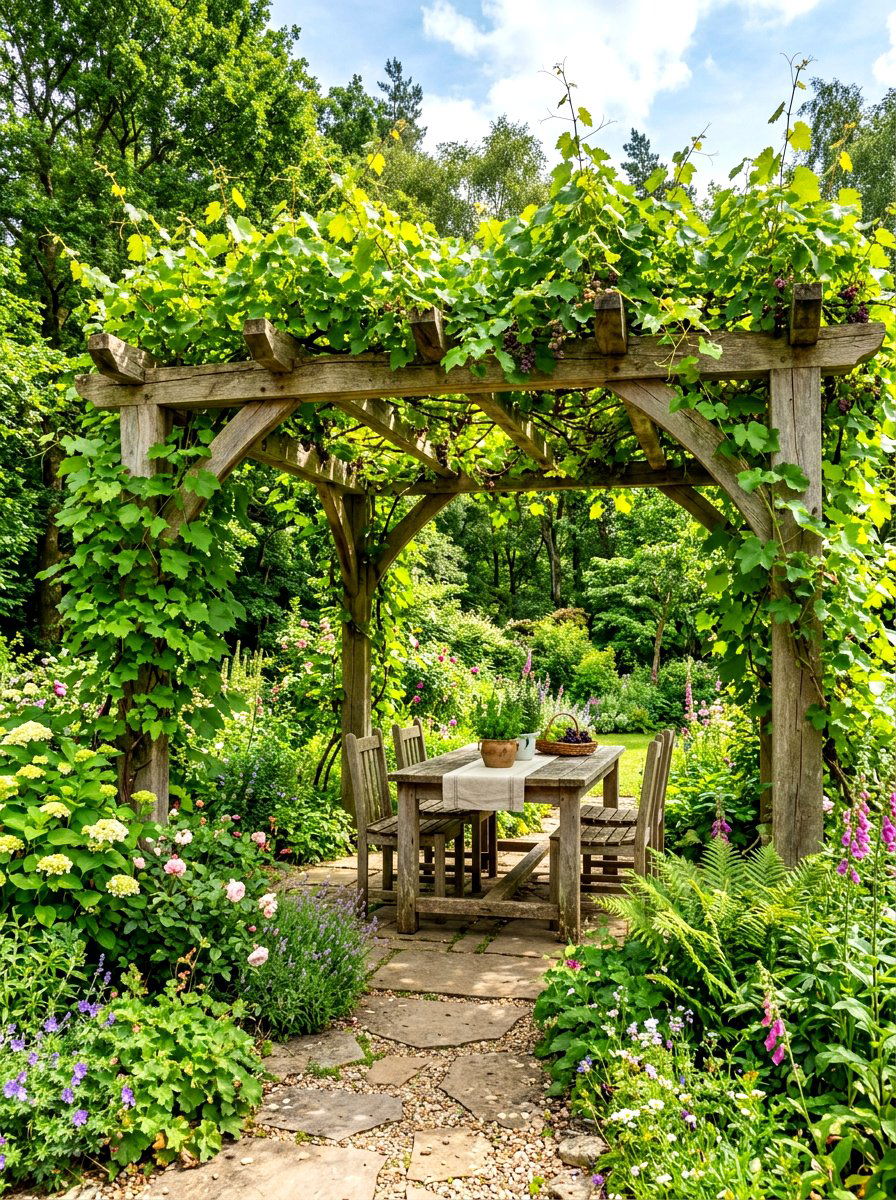 Pergola With Climbing Plants - 30 attached pergola ideas