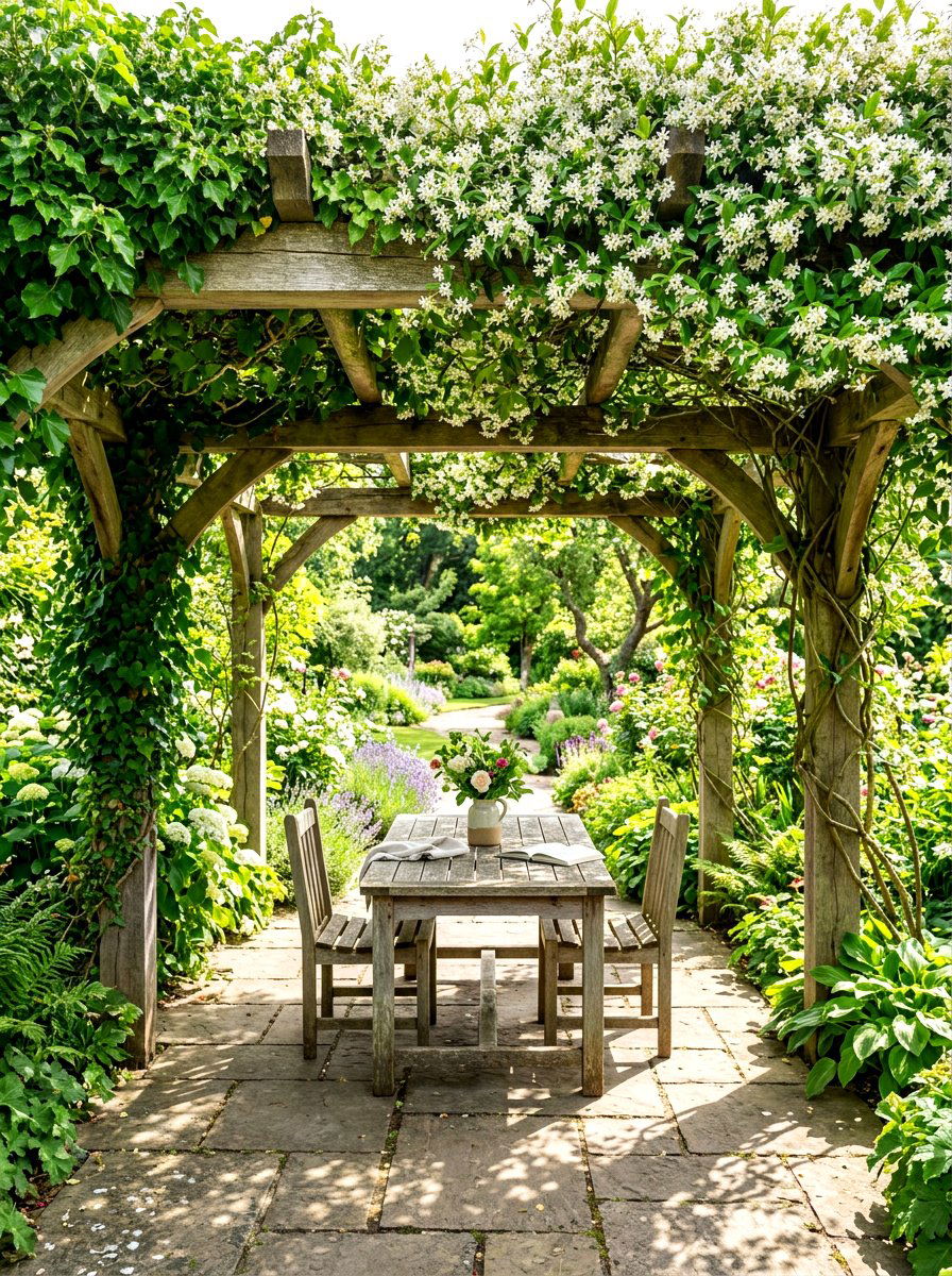 Pergola With Climbing Vines - 30 backyard dining pergola ideas