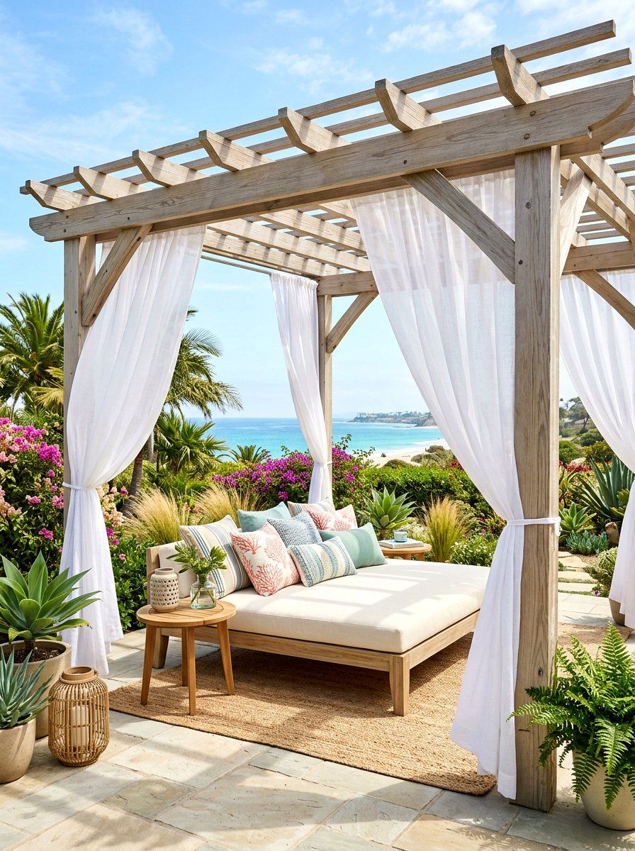 Pergola With Curtains - 30 backyard pergola ideas