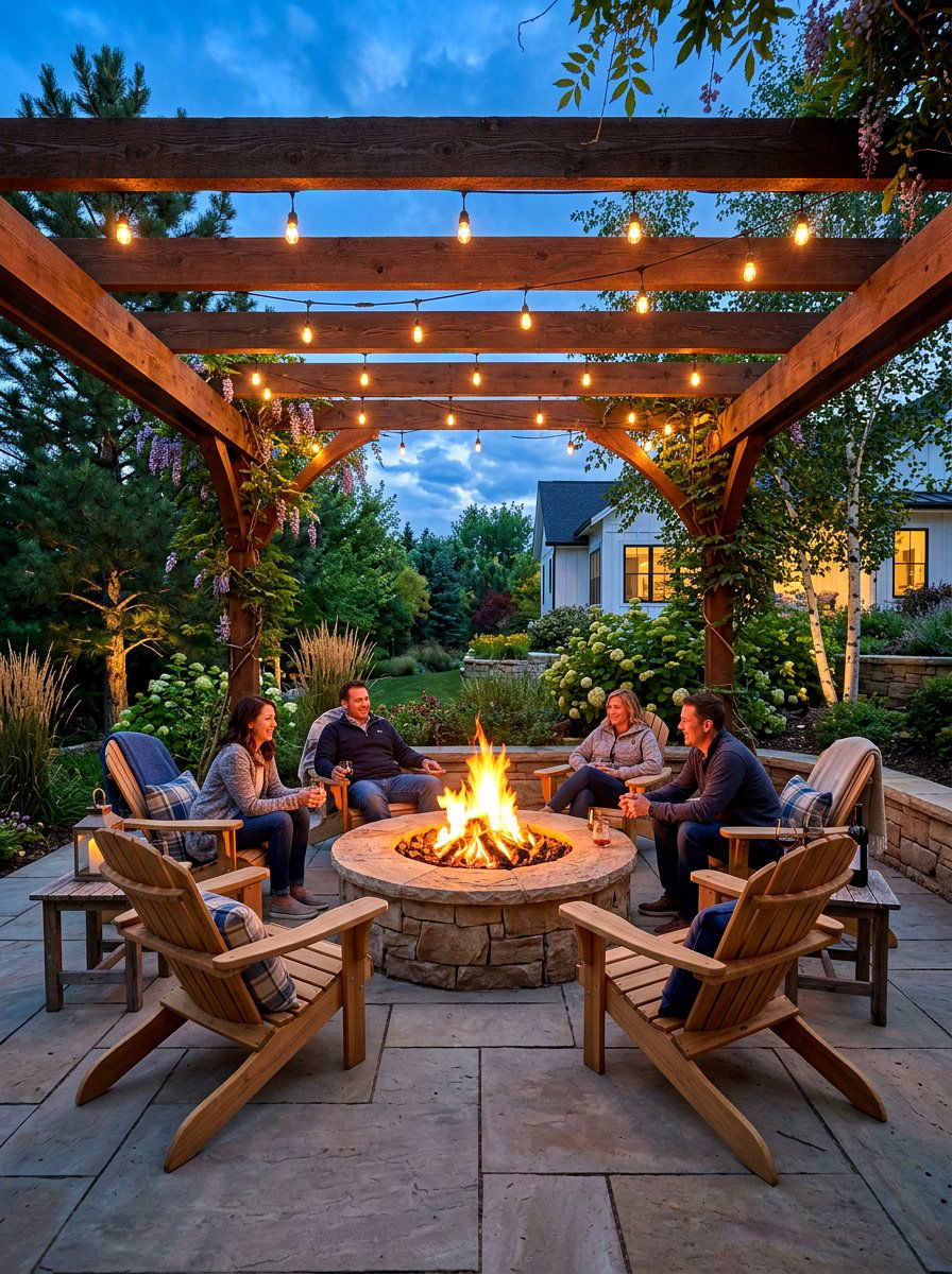 Pergola With Fire Pit - 30 cozy pergola ideas