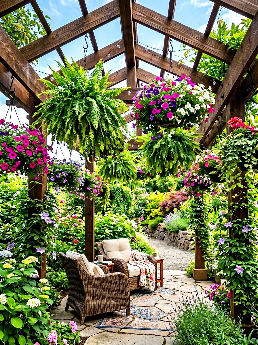 Pergola With Hanging Greenery - 30 freestanding pergola ideas