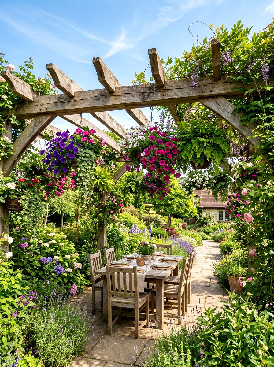 Pergola With Hanging Plants - 30 cozy pergola ideas