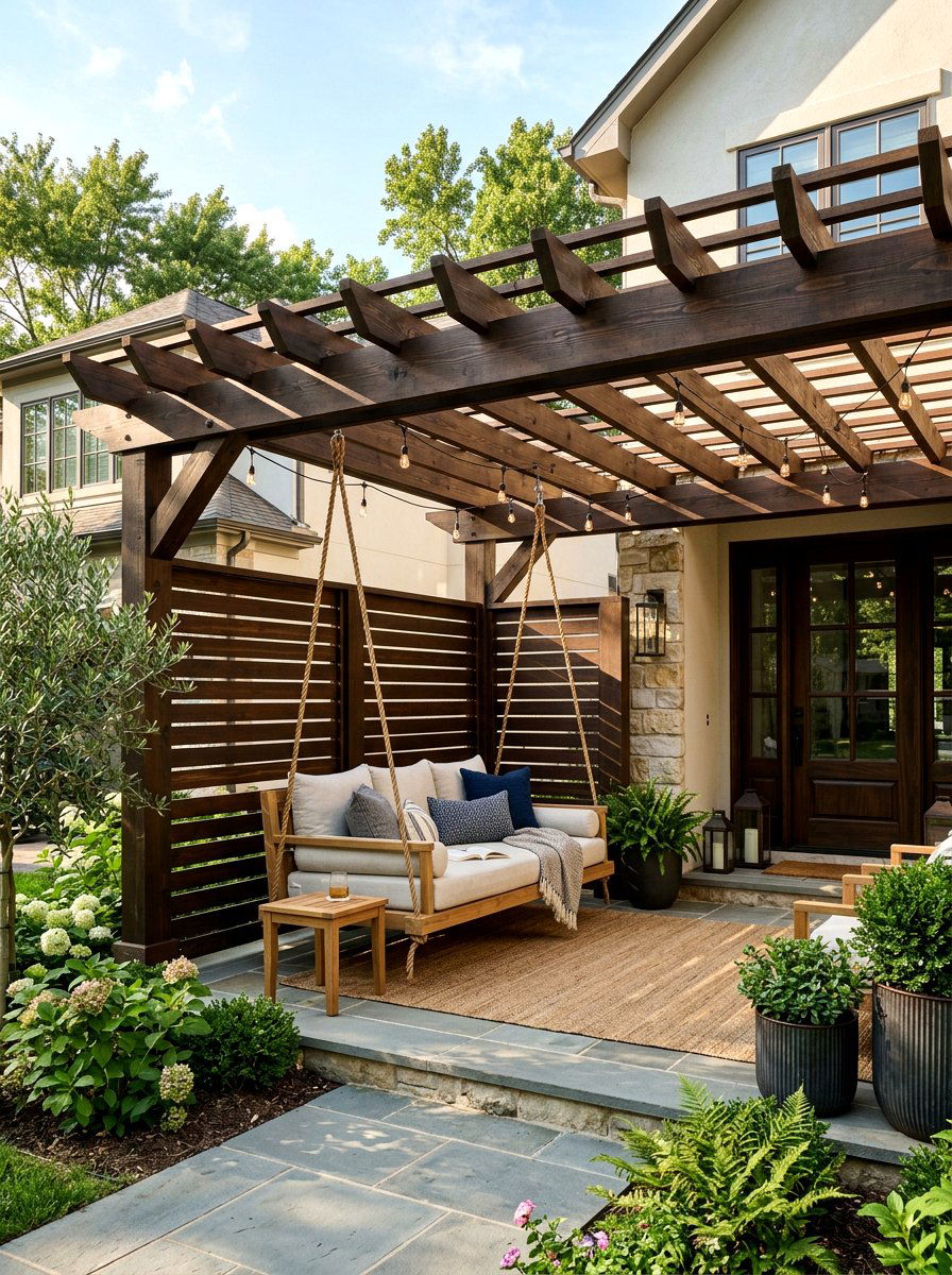 Pergola With Privacy Screens - 30 front porch privacy ideas