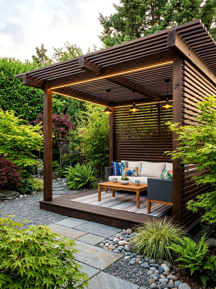 Pergola With Privacy Slats - 30 freestanding pergola ideas
