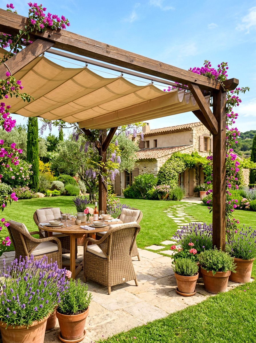 Pergola With Retractable Canopy - 30 backyard dining pergola ideas