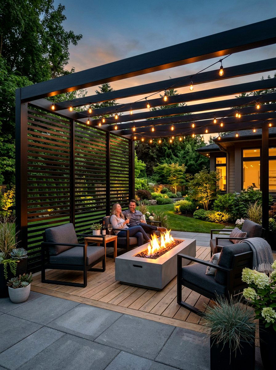 Pergola With Slats - 30 patio privacy ideas